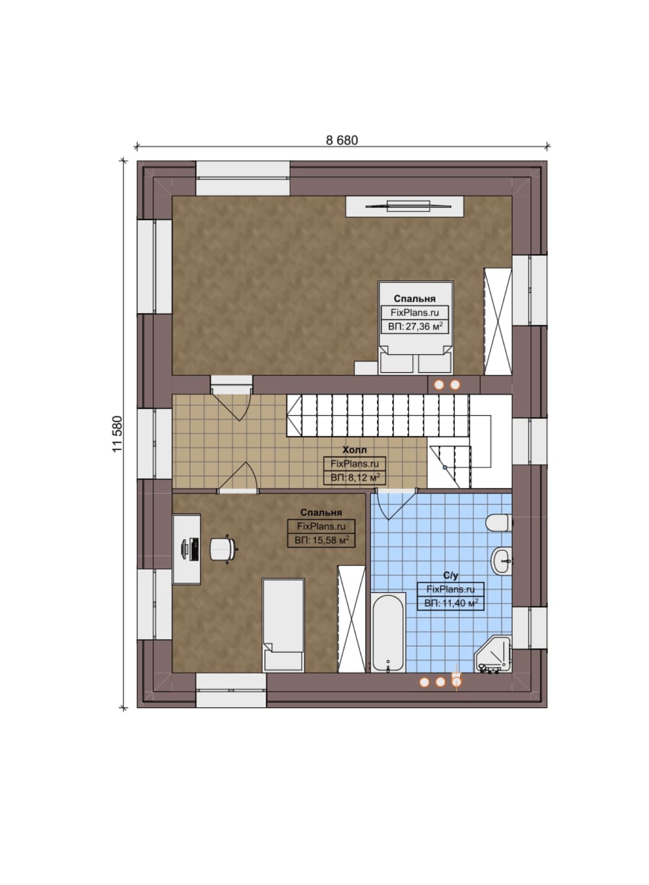План мансардного этажа — проект F-5426
