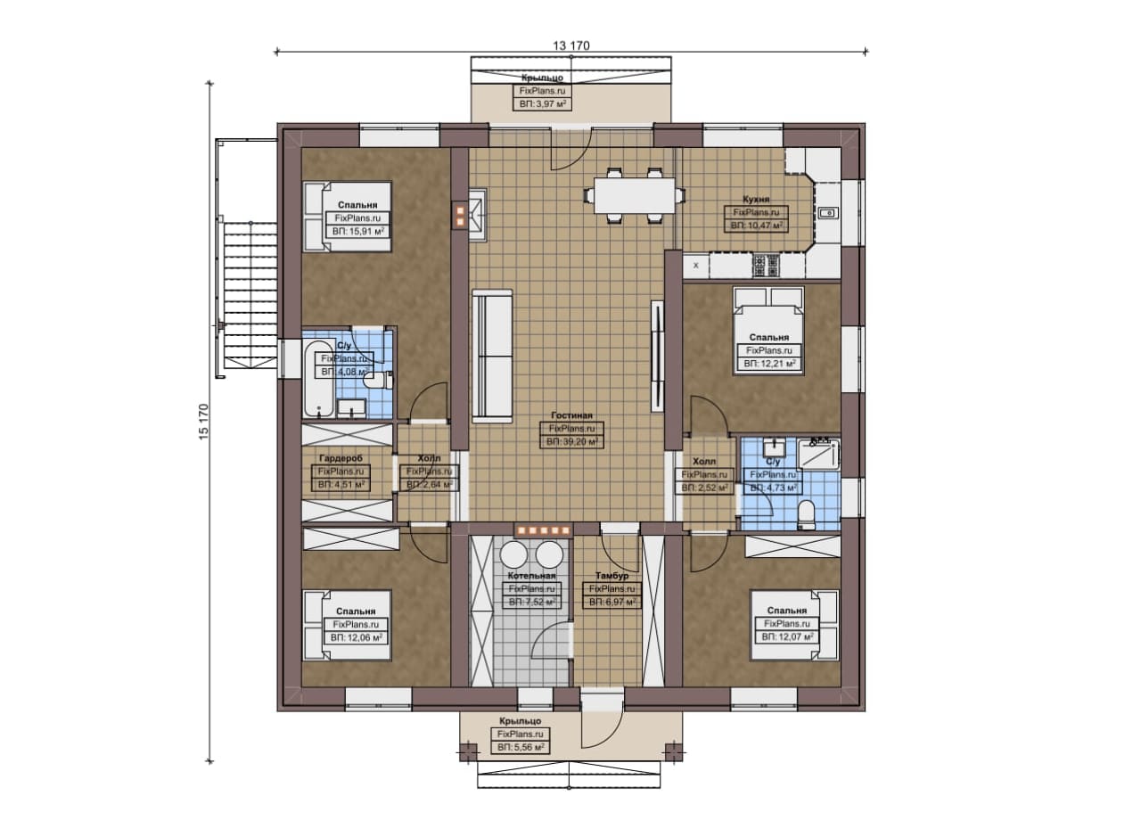 Планировка Одноэтажный дом F-8981