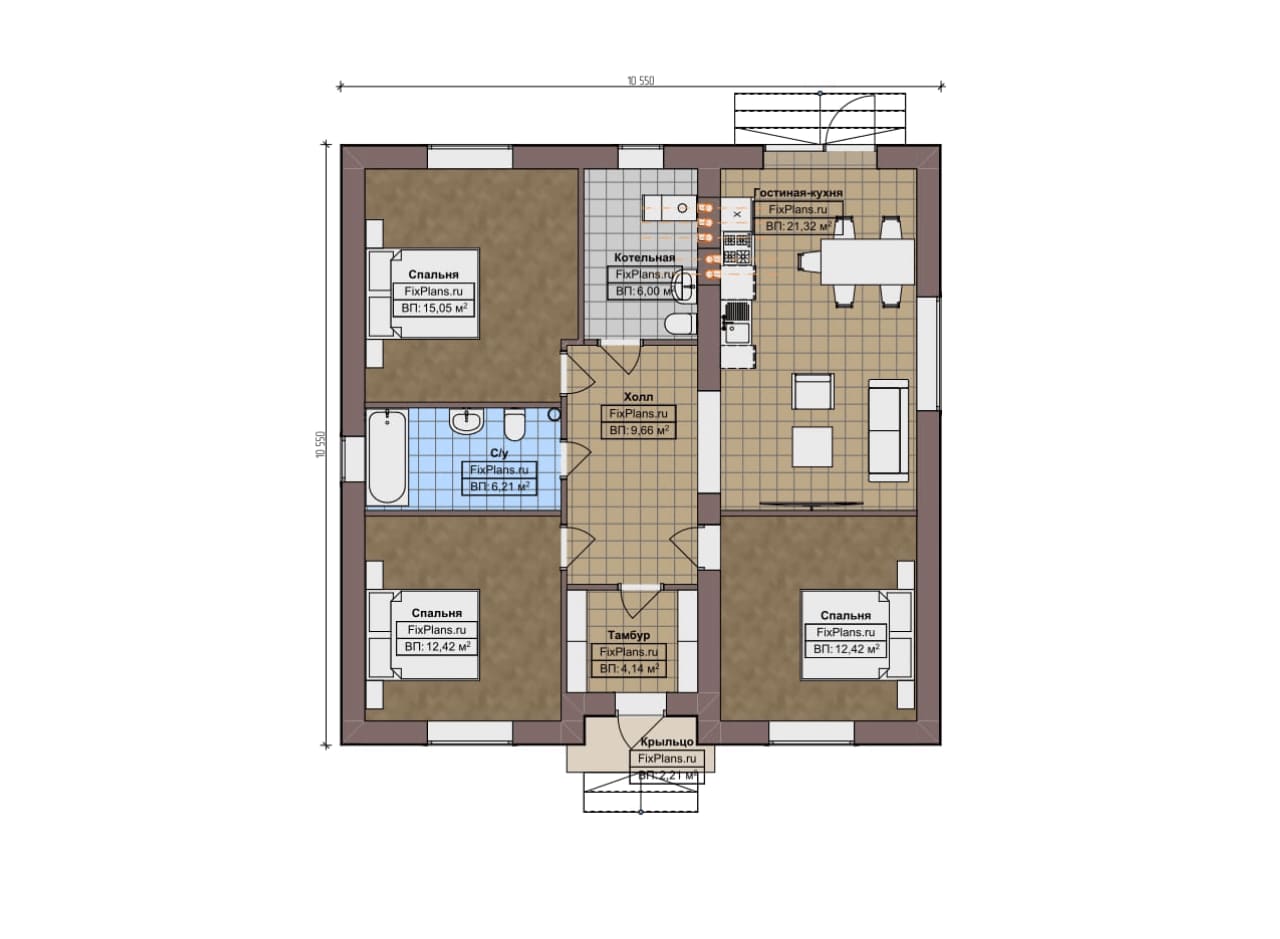 Планировка Одноэтажный дом F-9161