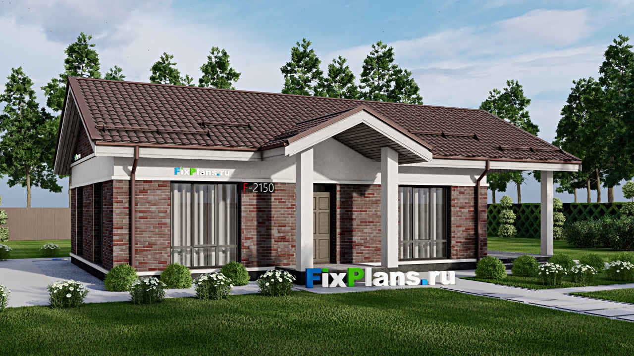 Одноэтажный дом F - 2150 — фасад